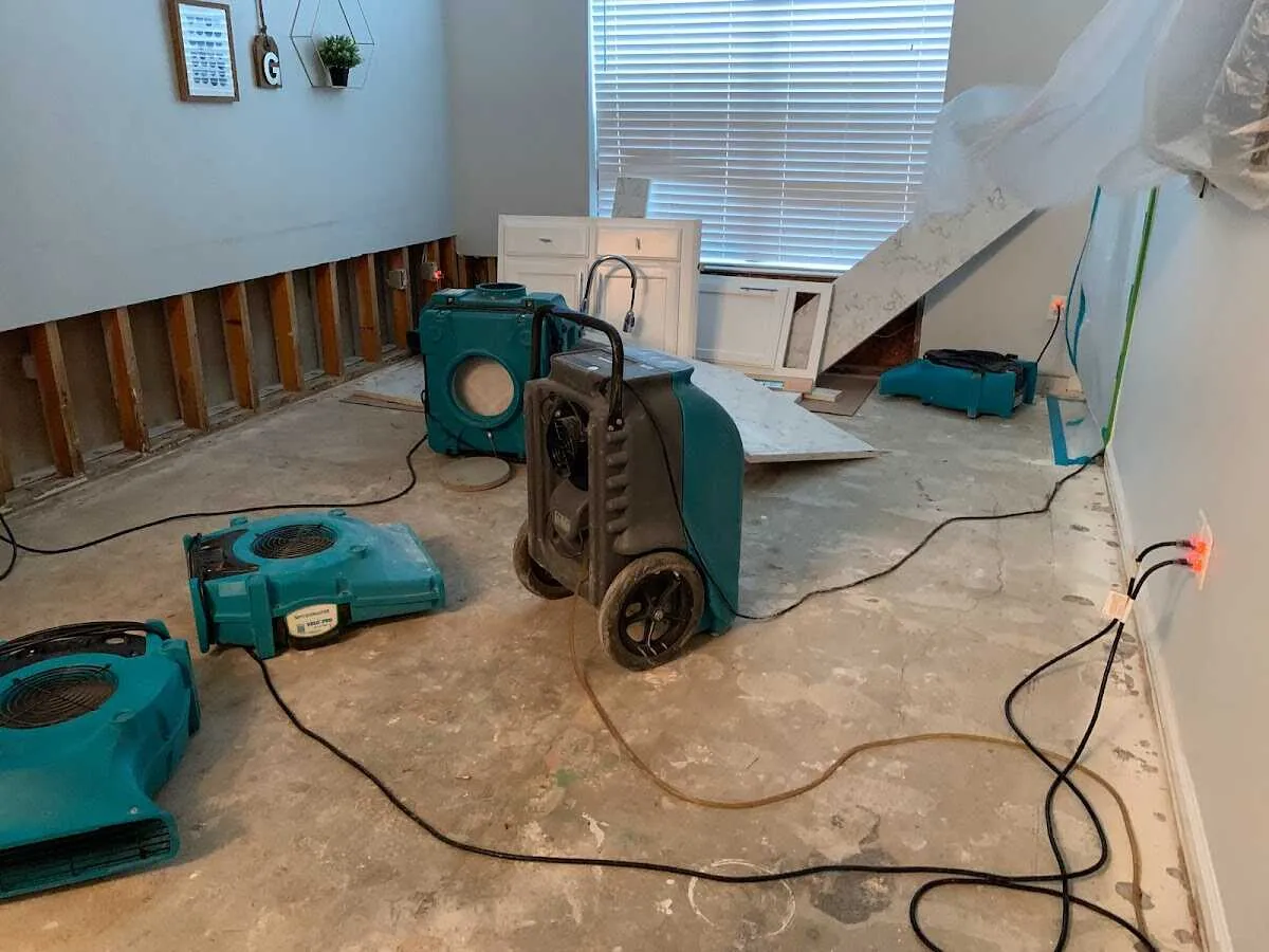 Dehumidifier in flood-cut room for Water Extraction & Removal in Blue Ash